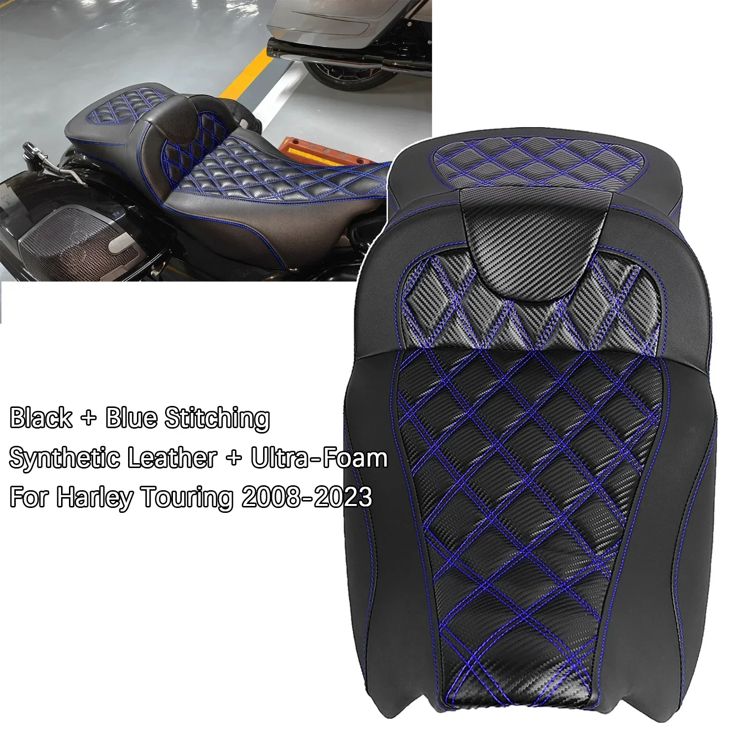 Motorcycle Road Sofa Extended Reach Seat For Harley Electra Street Glide 2009-2023 Ultra Classic FLHTCU CVO FLHXSE Special FLHXS