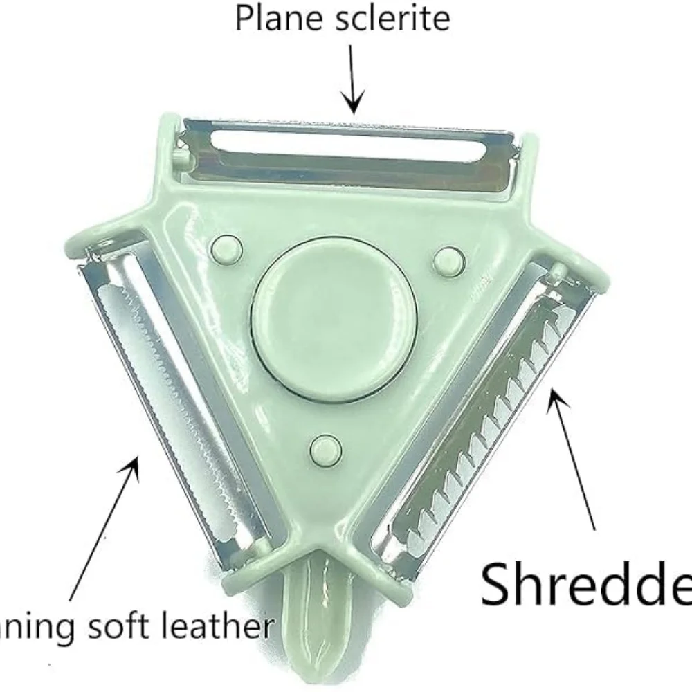 مقشرة ومبشرة مطبخ اقتصادية 3 في 1 - قطاعة خضروات وفواكه دوارة، مقشرة وتقطيع، أداة مطبخ متعددة الأغراض #3