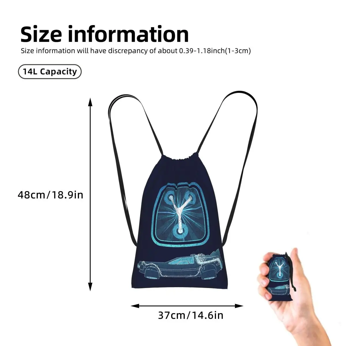Back To The Future Flux Capacitor Drawstring Backpack Sports Gym Bag Portable Travel Drawstring Bag for Men Women