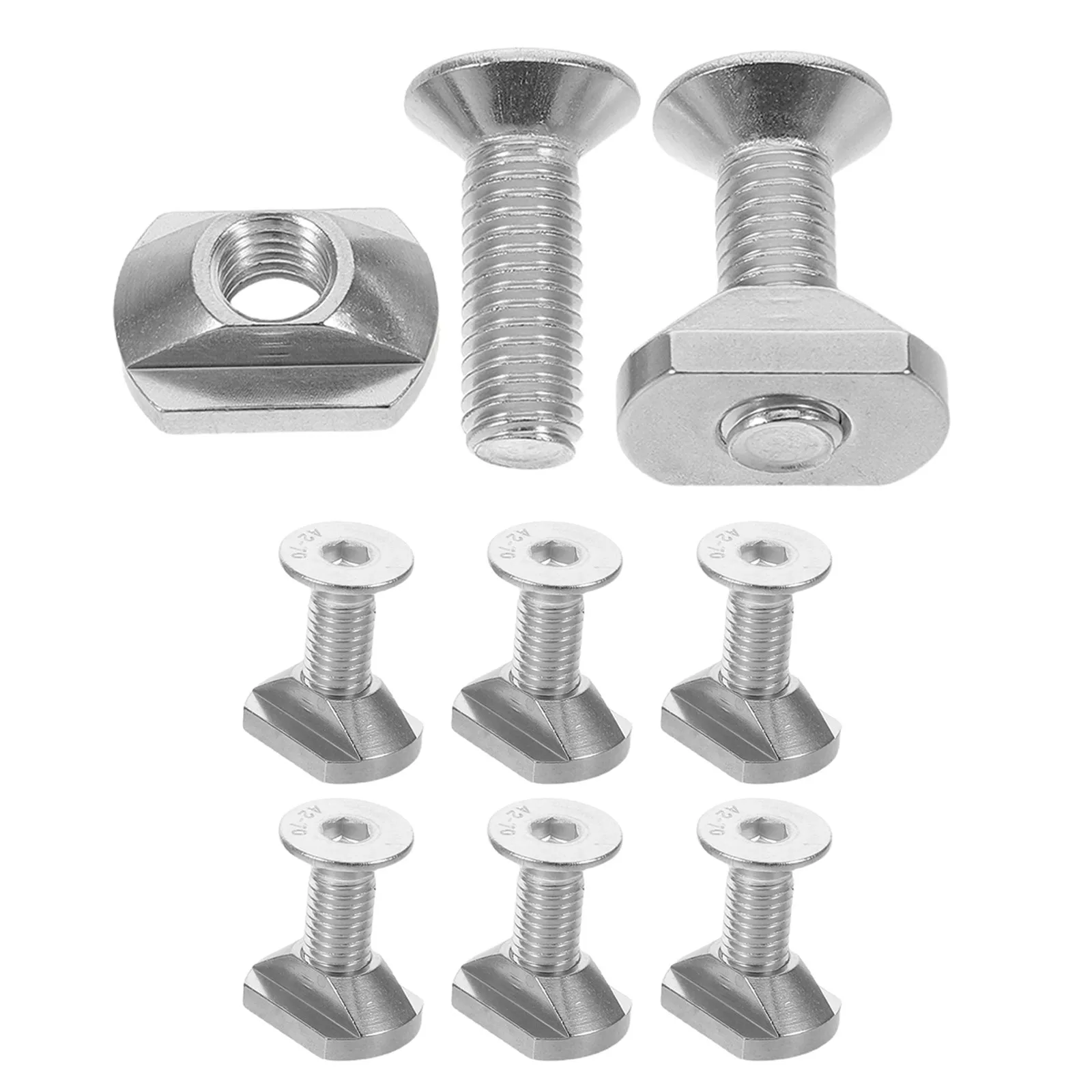 8Pcs Stainless Steel Hydrofoil Mount Screws T Shape Surfboard Foil Board Mounting Bolts Mast Hardware Track Screws Secure Fit M6