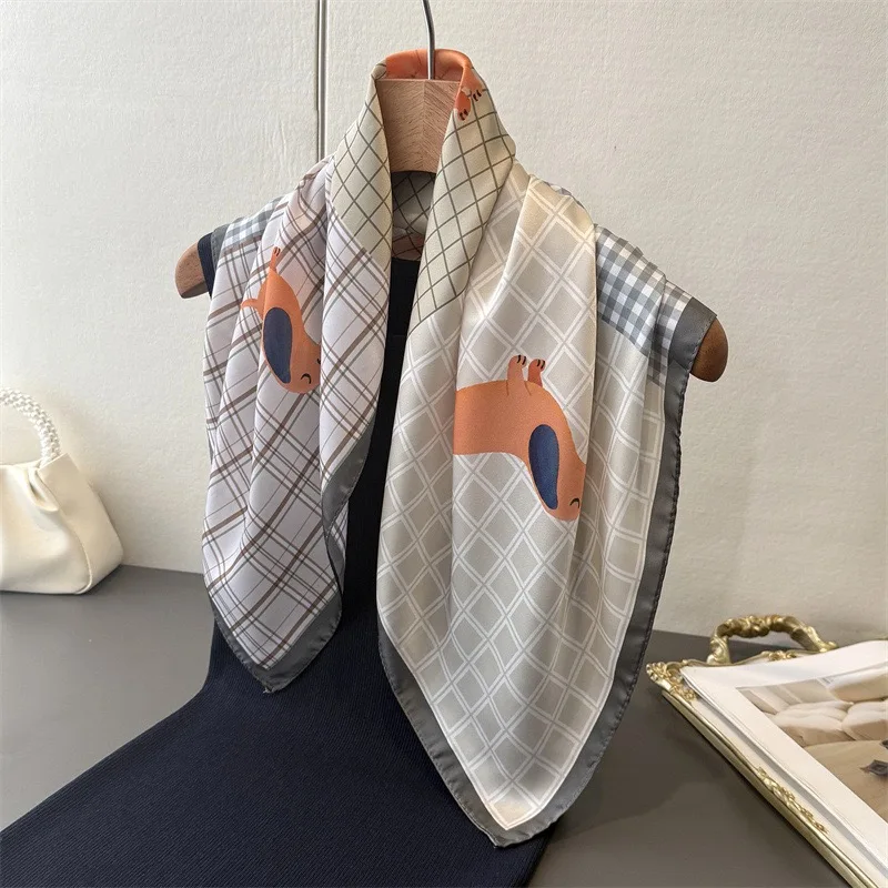 

Cute Dachshund 70*70cm Women's Square Scarf Neck Scarf Headscarf Shawl Multi-purpose Faux Smooth Fabric Versatile for Outfits