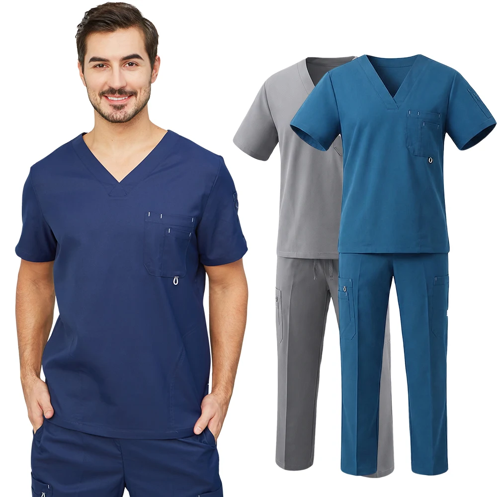 engineered™-tooth-doctor-scrub-uniforms-set-for-men-surgical-pajamas-anti-static-durable-hospital-nursing-clothes-9901