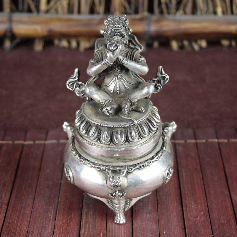 Antique Miscellaneous Copperware, White Copper, Study Room Home Decorations, Exquisite Craft Supplies, Buddhist Incense Burner