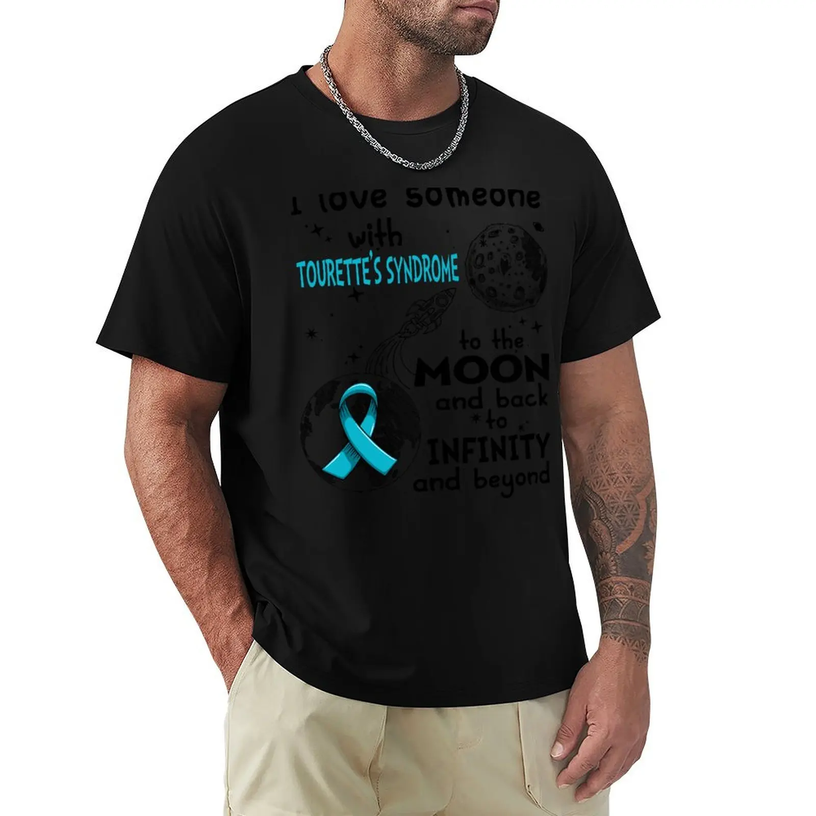 I Love Someone With Tourette's Syndrome To The Moon And Back T-Shirt Work Wear Short Sleeve T-Shirt