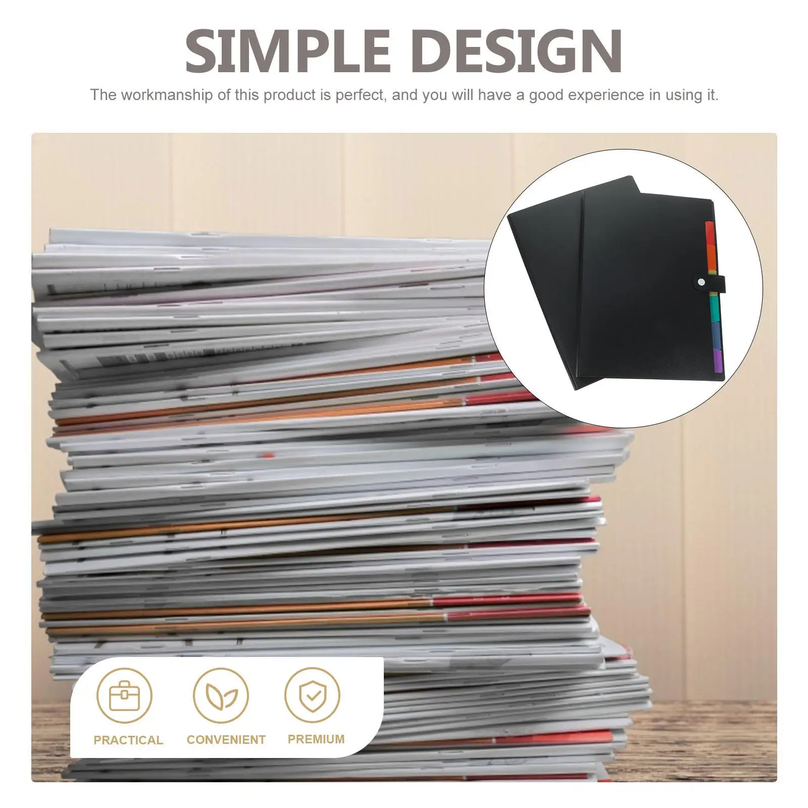 2PCS A4 File Folder 7 Dividers Colorful Organizer Filing Box With Dividers Documents Bills Storage Office School Use