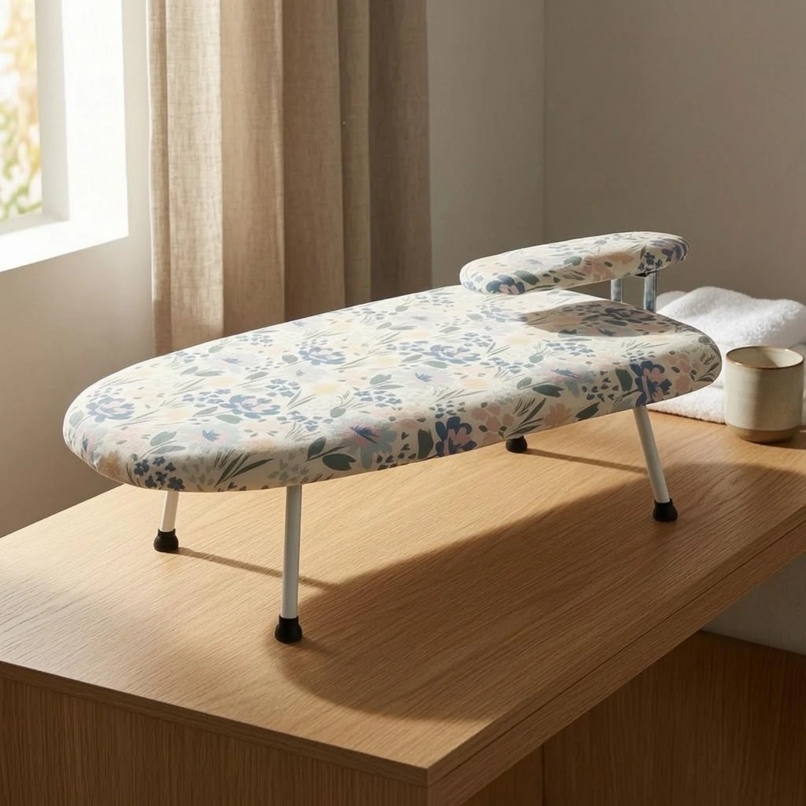 Tabletop Ironing Board Non-Slip Feet Compact Ironing Board Laundry Tool Stable Base Detachable Cover