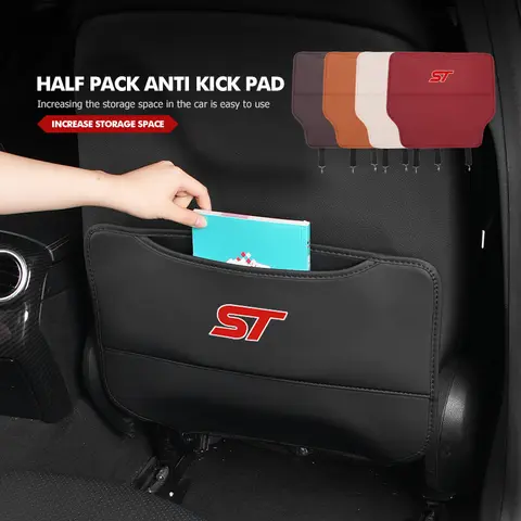 Car Leather Back Seat Children Anti-Kick Mats Anti-Dirty Pad For Ford ST Focus Fiesta Ranger Escort Falcon Flex S-MAX Kuga 10 best sales ford fiesta 2019 accessories - №3