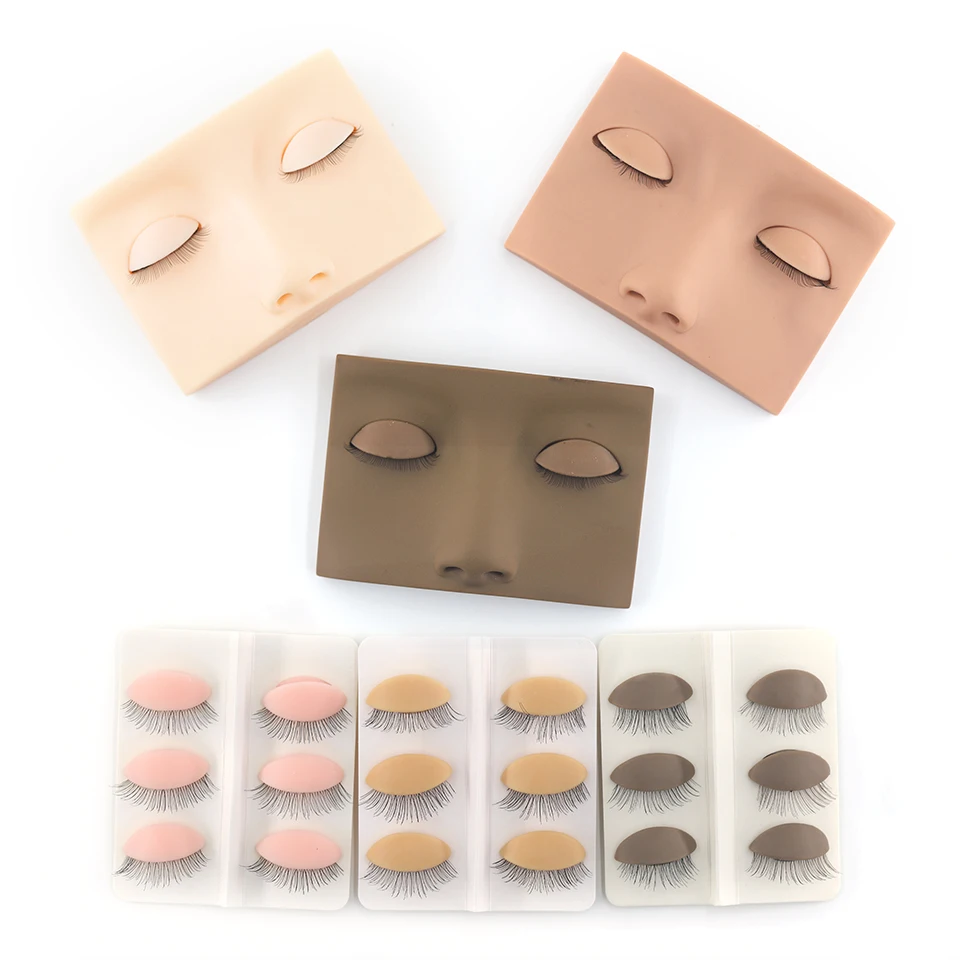 

Training Mannequin Head False Eyelash Extension Practice Model Head Silicone Replacement Eyelid Cosmetology Makeup Training Tool