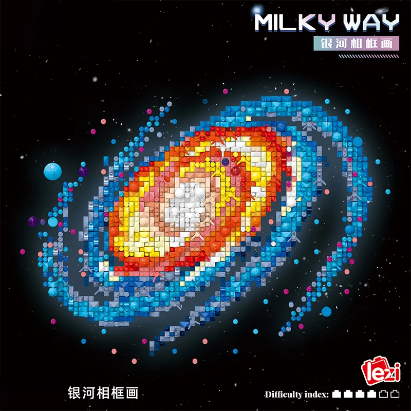Creative The Milky Way Galaxy Building Block,3D Micro Diamond Sets,Pixel Art Painting Wall Decoration Toys,For Kids Adults Gifts