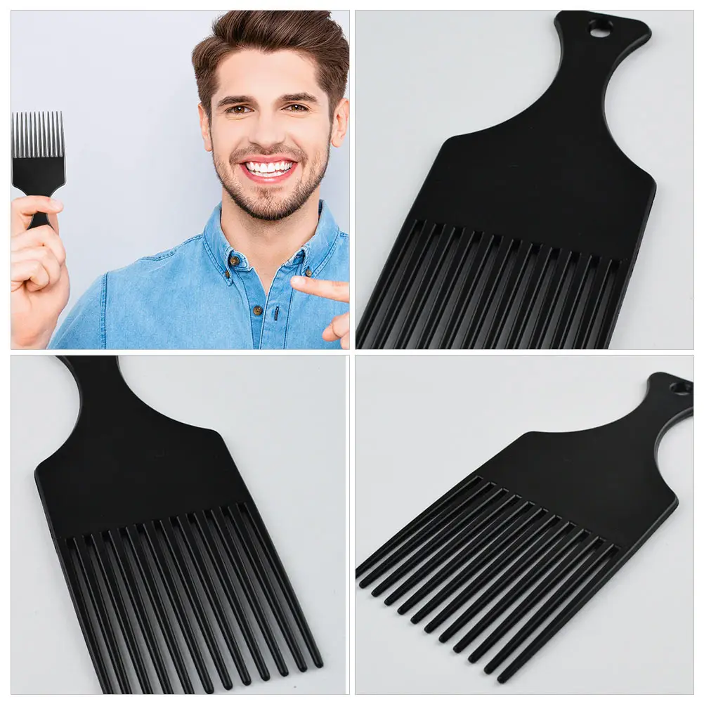 

6pcs Oil Comb Hairstyling Tool Afro Wide Hairbrush Waver Wide Tooth Hairdressing Plastic Pick Lift for Long Thick Tangled Hair