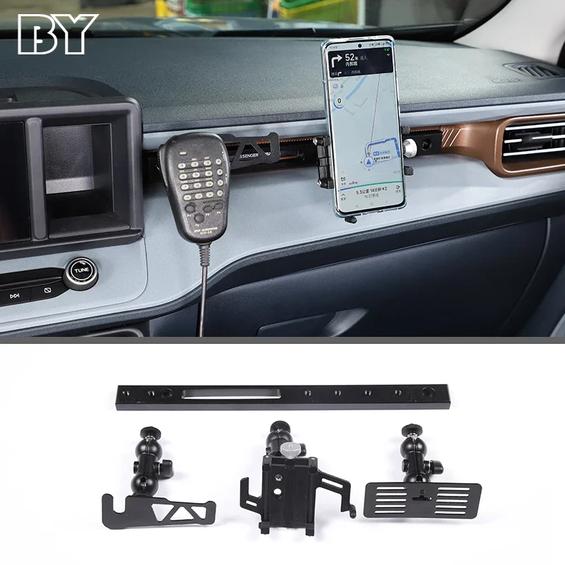Car Dashboard Mount Cellphone Holder Aluminum Alloy Phone Bracket Radio Holder For Ford Maverick 2022 Auto Accessories