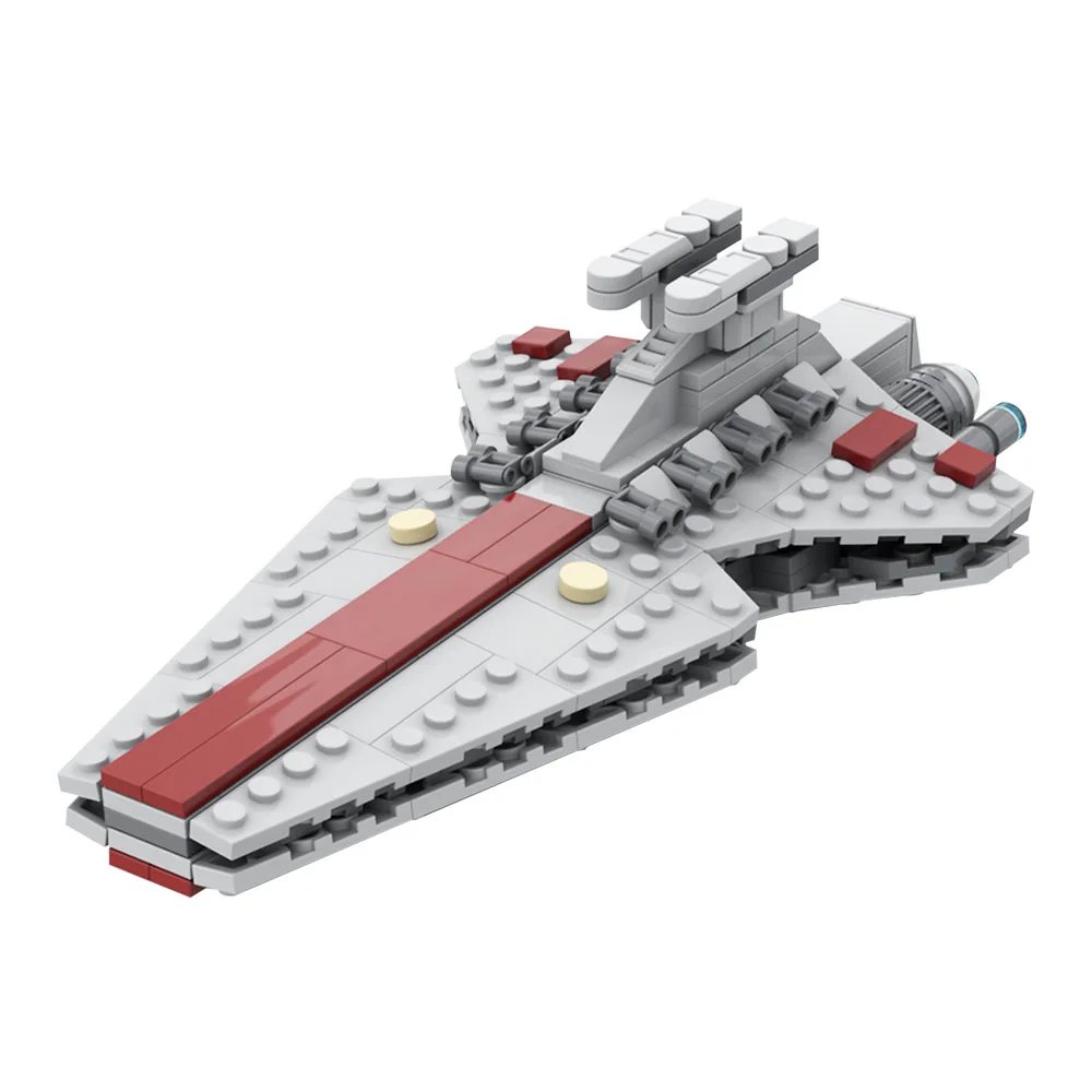 

Republic Attack Cruiser Space War MOC Building Blocks, Galactic Capital Ship with Laser Cannons, Jedi Fleet DIY for Fans