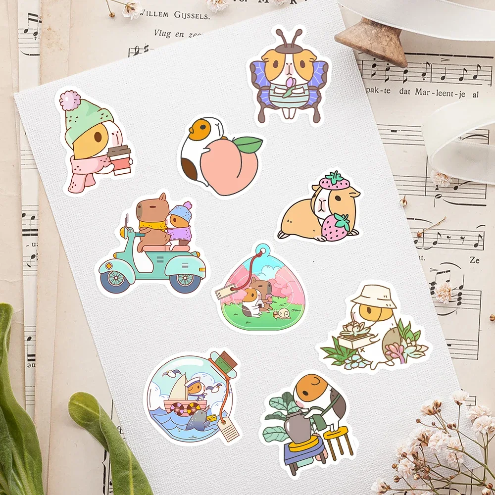 Kawaii Cute Cartoon Guinea Pig Stickers DIY Toy Gift Decorative Graffiti Decal for Phone Luggage Laptop Scrapbook Waterproof