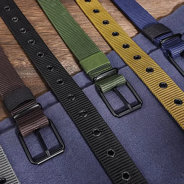 DINISITON Nylon Canvas Web Belt with Pin Buckle – Unisex Casual Outdoor Belt for Jeans – view 5