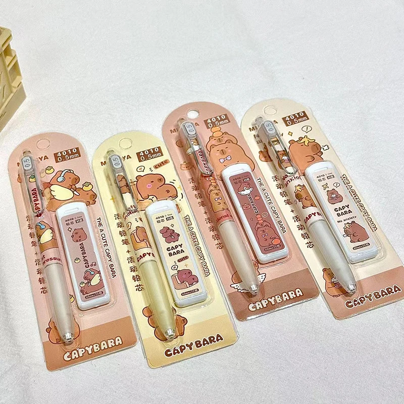 1 قطعة الكرتون Kawaii كابيبارا مجموعة أقلام رصاص الميكانيكية لطيف مدرسة مكتب أدوات الكتابة الإبداعية أقلام رصاص من الكرتون القرطاسية الهدايا #2