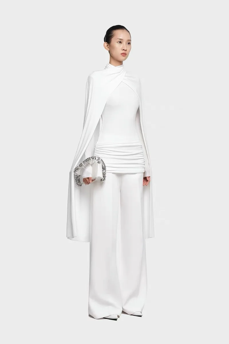 فساتين سهرة أنيقة بأكمام طويلة، فستان طويل مثير للمشاهير، فستان رائع عالي الجودة للحفلات الراقصة للنساء حسب الطلب #5