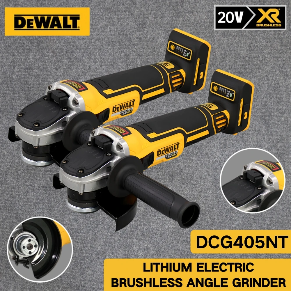 

DEWALT Brushless Angle Grinder DCG405NT Portable Wireless Impact Polisher 9000 RPM 125MM100MM Cutting Machine 20V DIY Power Tool