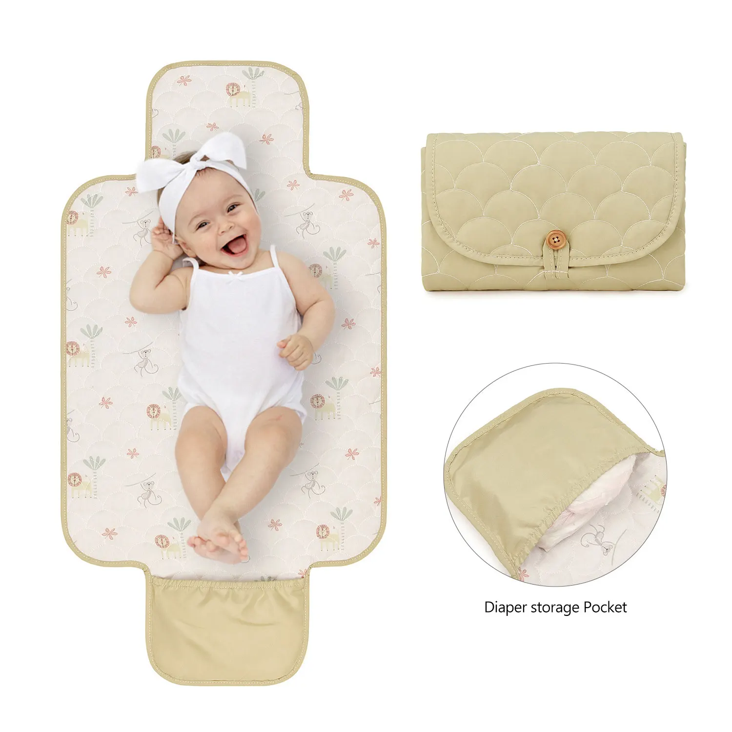 

Портативный детский пеленальный коврик, водонепроницаемый детский мочевой коврик, коврик, подушка для сиденья для путешествий, уличная коляска Ins, модный цветочный коврик