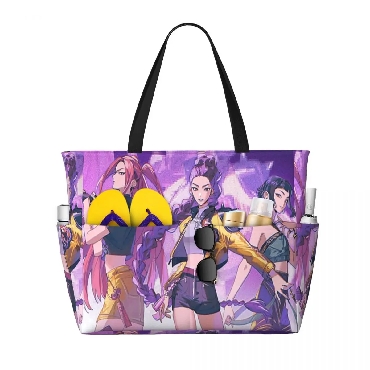 

Kpop Demon Hunters Huntrix Movie Пляжная сумка-тоут Спортивная сумка для тренажерного зала Йога Duffle Большая сумка-тоут Женская дорожная сумка Сумка для фитнеса