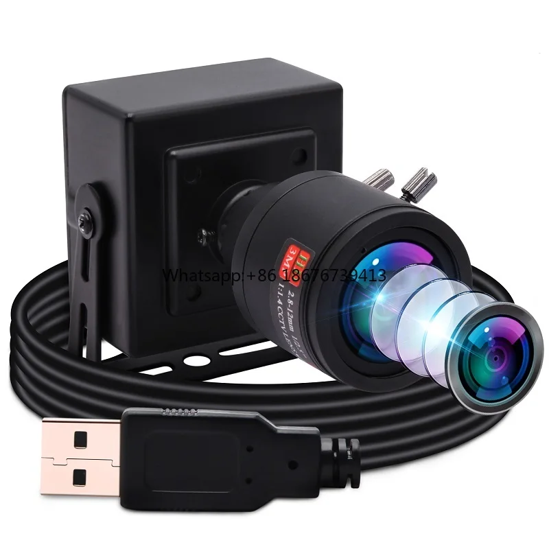 8 Megapixel IMX179 HD 2.8-12mm Varifocal Lens Free Driver Zoom Usb Web Camera for Industrial Robot