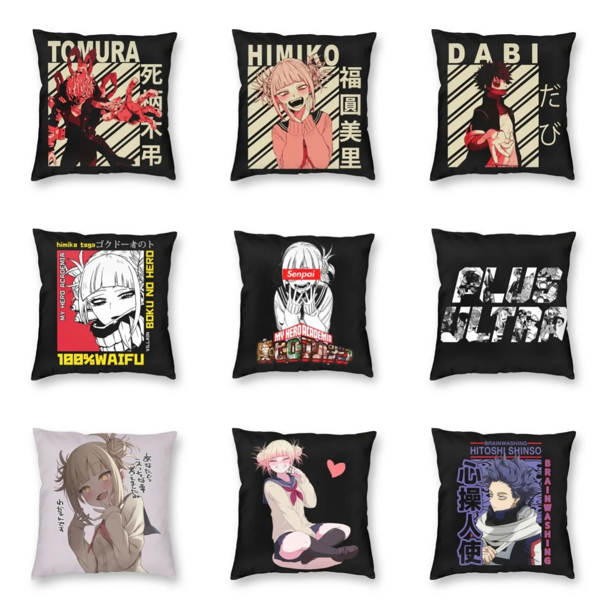 

Anime Manga Himiko Toga Sofa Cushion Cover Polyester BNHA My Hero Academia Pillow Case Square Pillowcase Decoration 40cm 16Inch