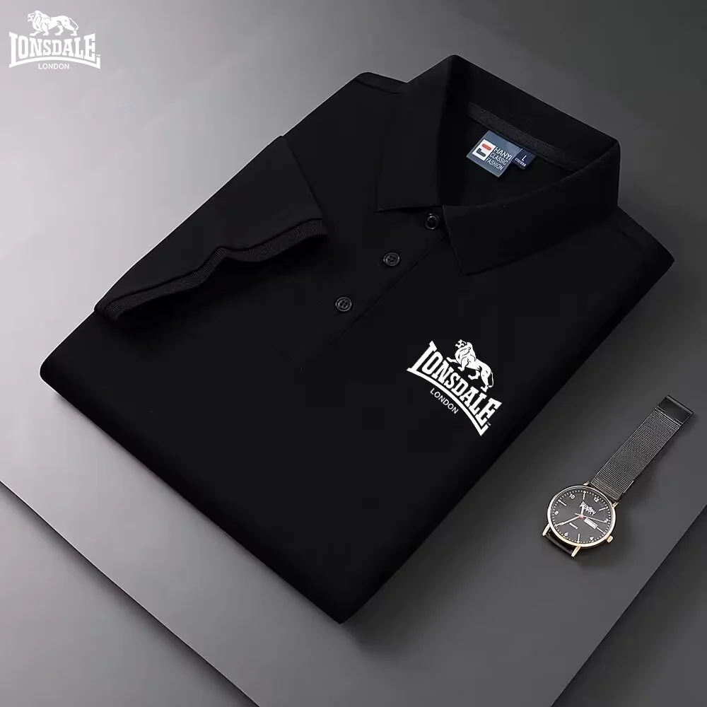 

Men's summer 2026 new casual business short-sleeved polo shirt, printed logo fashion polo shirt, cool and breathable, fast deliv