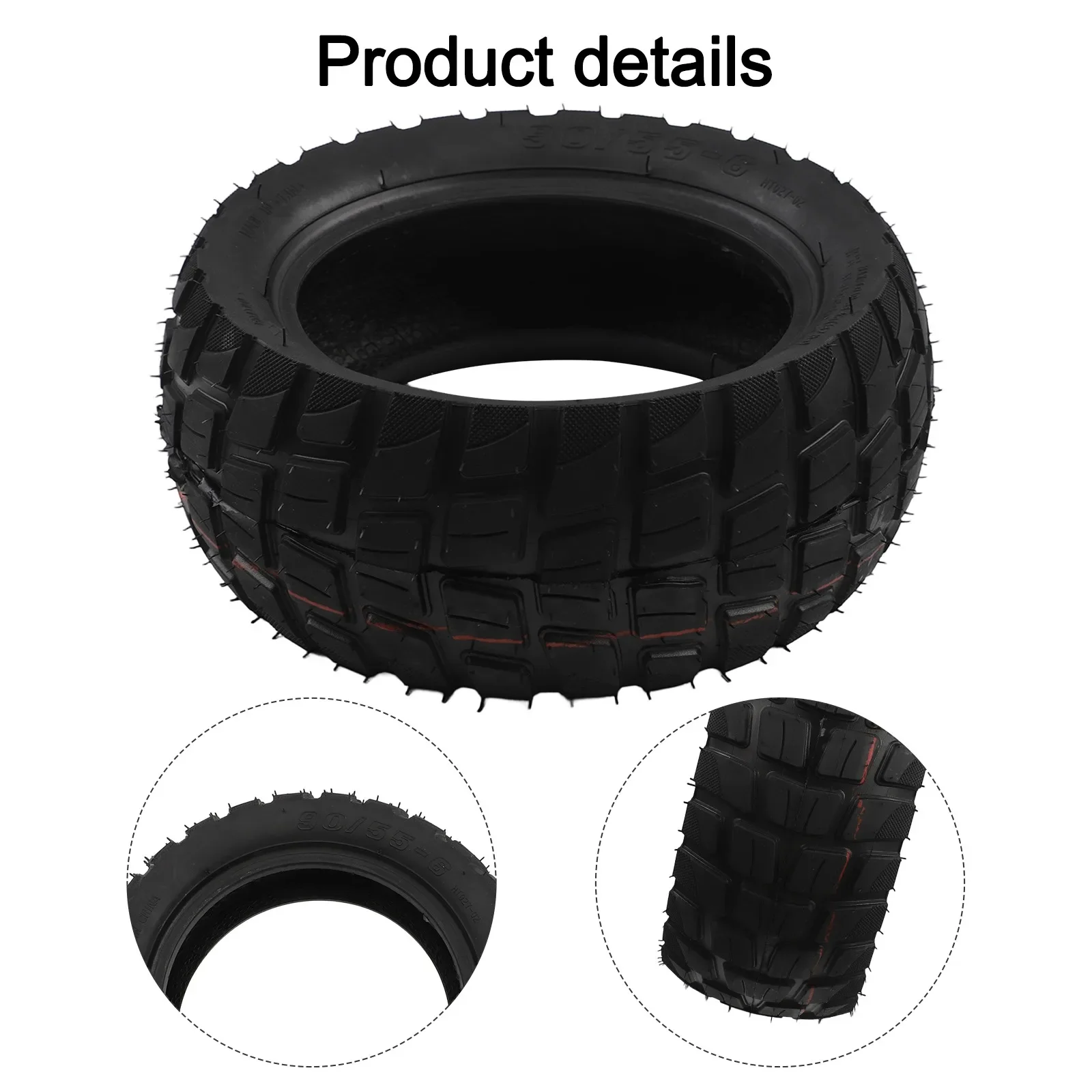 

10-дюймовая бескамерная шина для электрического скутера 90/55-6, утолщенная внедорожная шина, сменные резиновые шины, аксессуары для электрического скутера