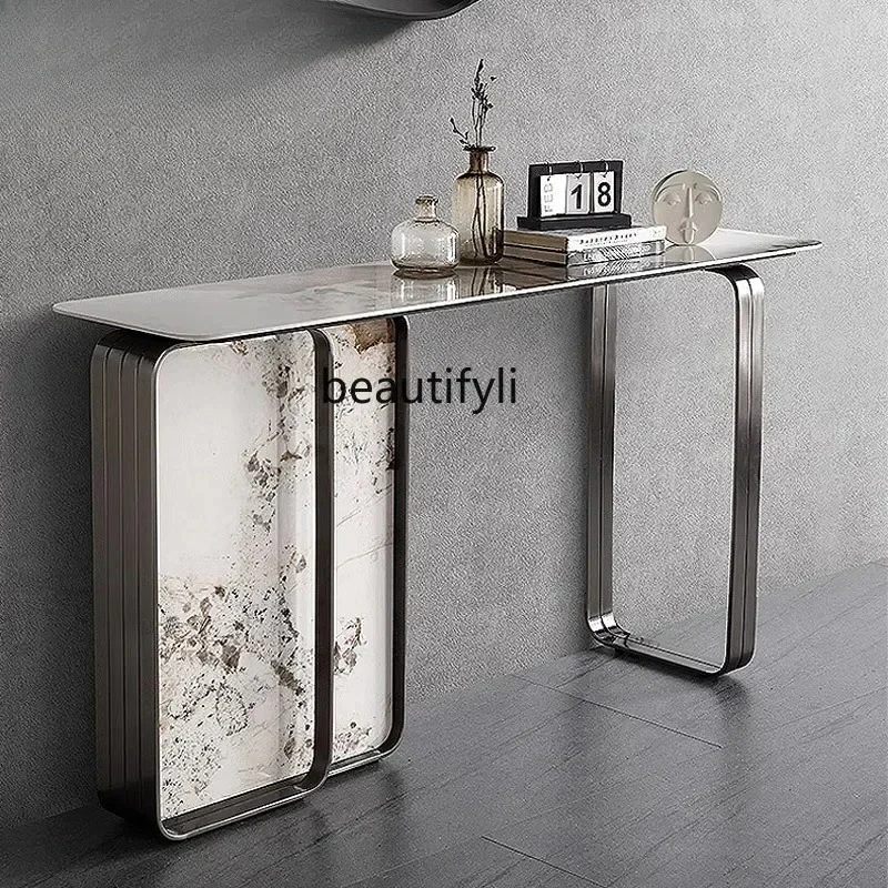 

Italian light luxury entrance table, living room against the wall end view table, simple entrance table decorative cabinetAA