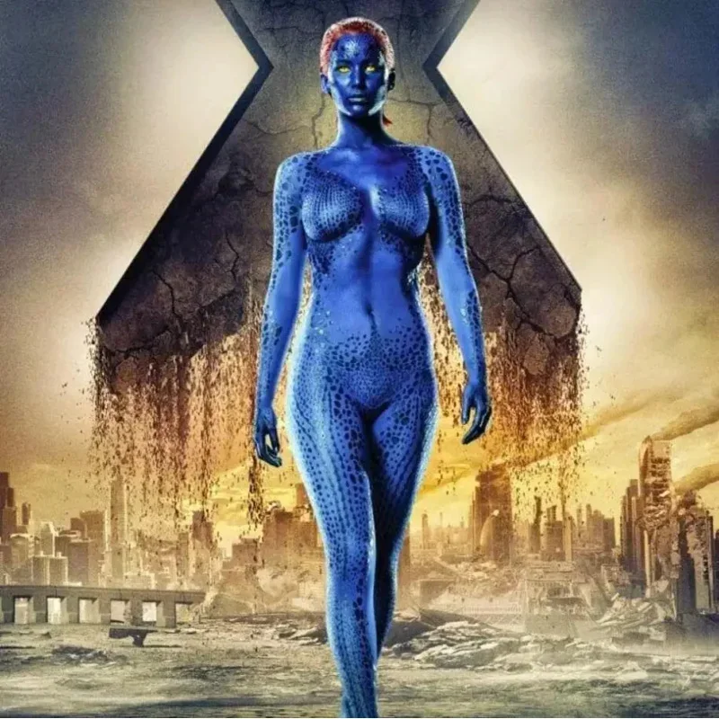 High quality movie women X-Men Raven darkallme mystique cosplay costume zentai bodysuit jumpsuit outfits