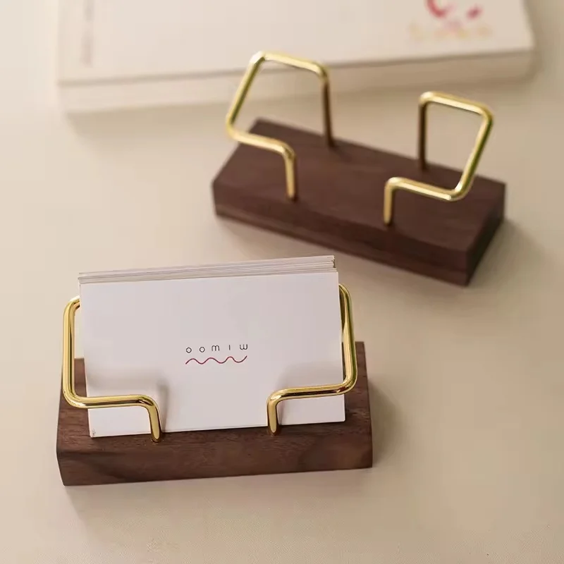 Premium Business Card Holder Desk Organizer Holds Multiple Cards Desktop Gold Metal Frame Business Display For Office Desk Use