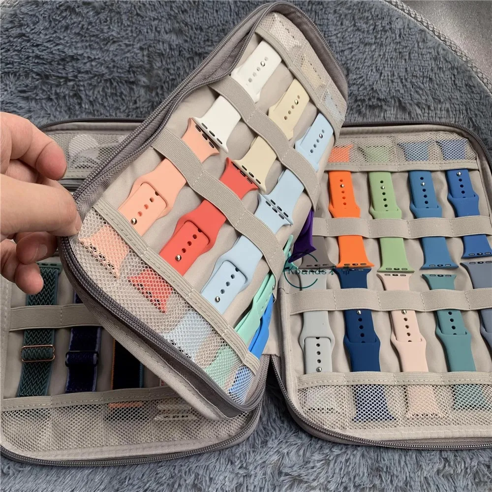Uhrenband-Organizer-Tasche für Apple Watch, Multifunktions-Etui, Kabel-Uhrenband-Tasche für Smartwatches, tragbare Aufbewahrungstasche für Reisen