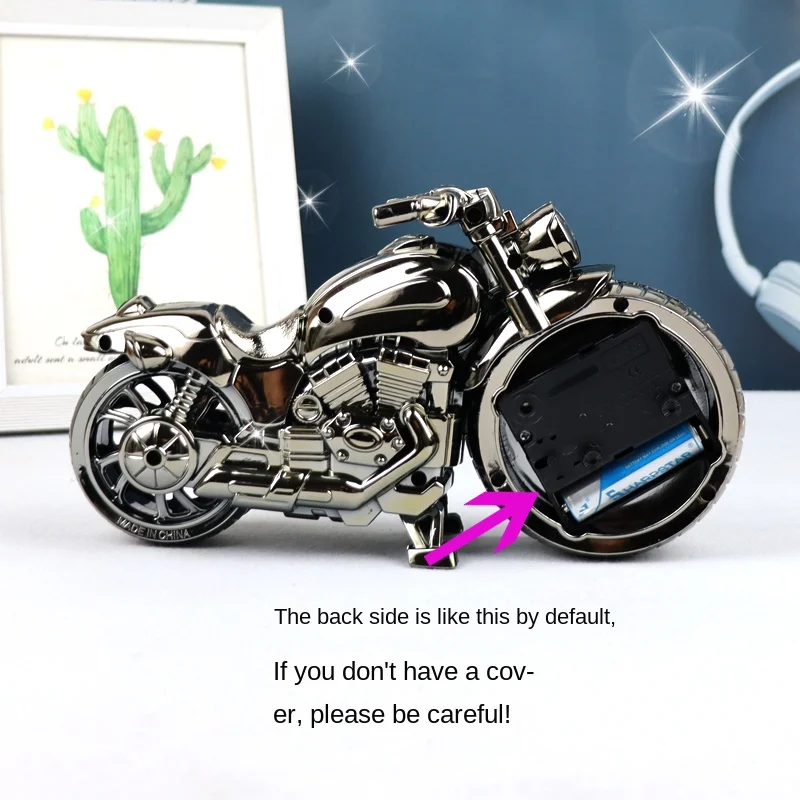 Motorcycle model ornaments, timed alarm clock, creative student bedside alarm clock, bedroom retro motorcycle ornaments