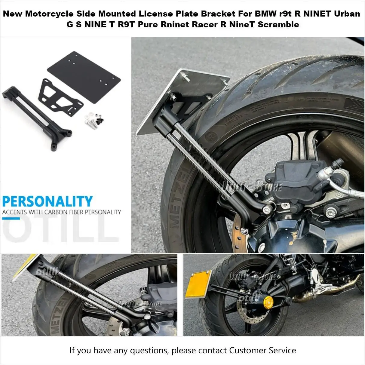 Per BMW Latte R NINE T Staffa targa per montaggio laterale Accessori per la modifica del motociclo Cross Border