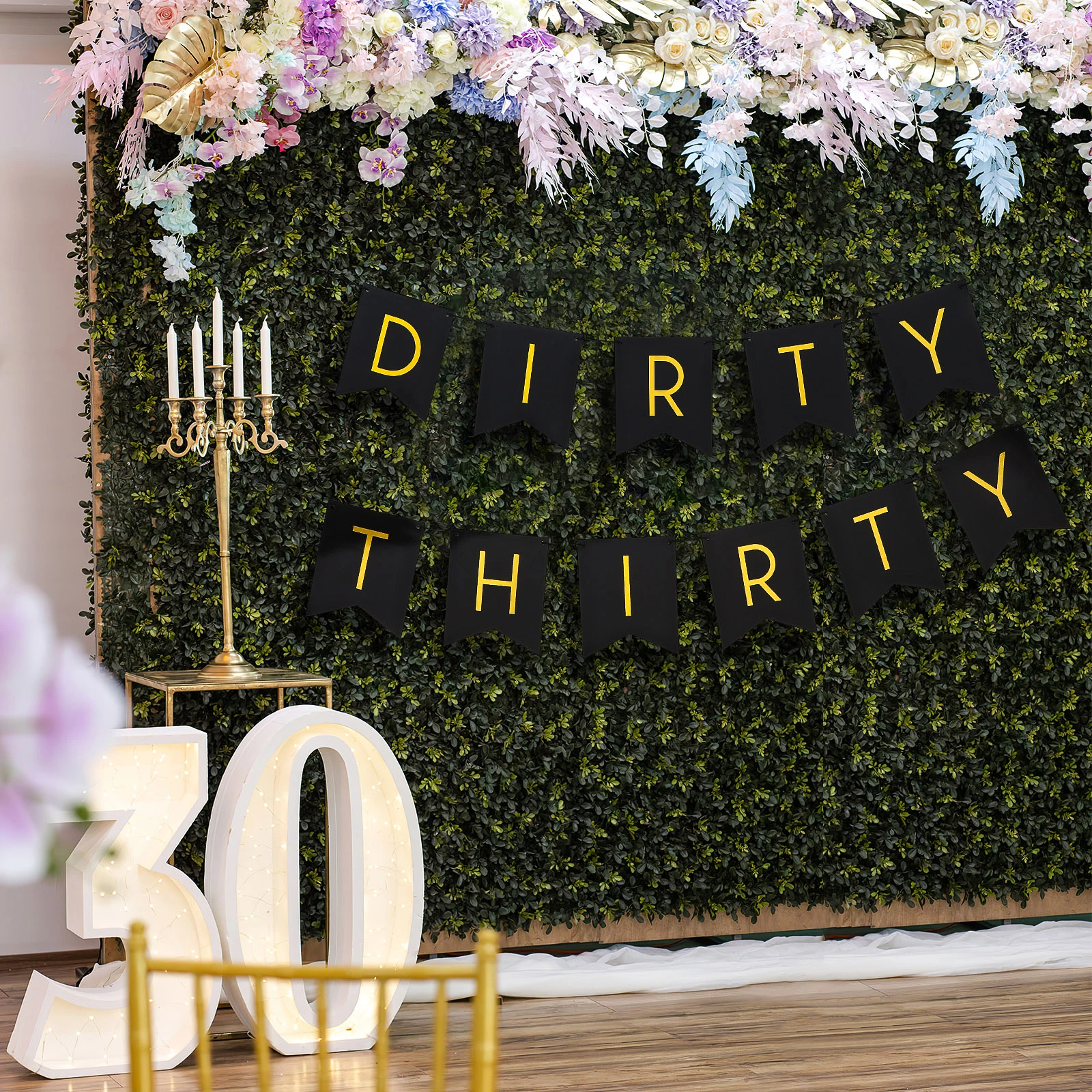 

Fishtail Birthday for Adults 30th Party Decoration Supply Pull Birthday Banner Flag Happy Atmosphere Banner Flag