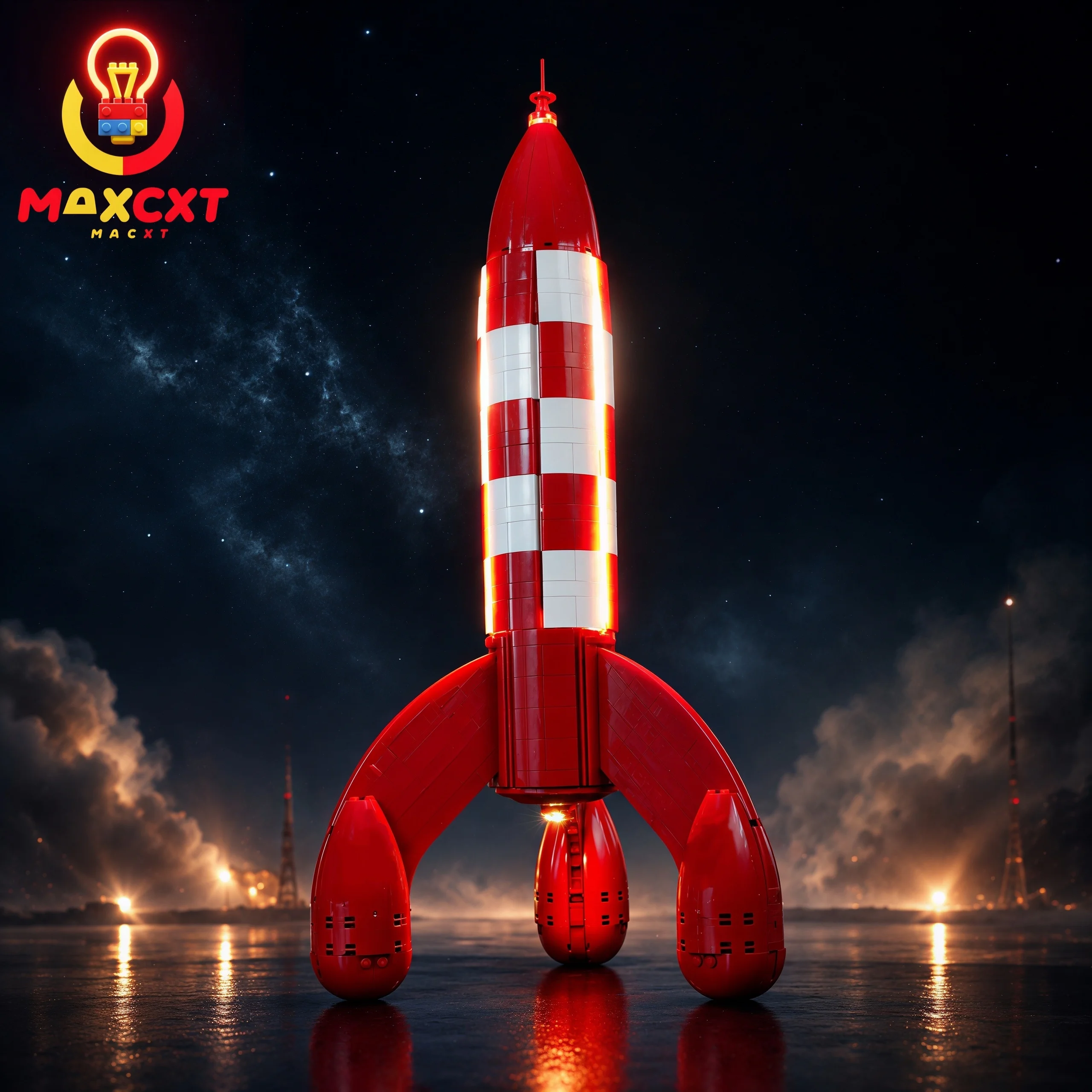 MAXCXT LED Light For LEGO 21367 Tintin Moon Rocket DIY Decorative Lamp Not Include Lego Building Blocks Set ﻿