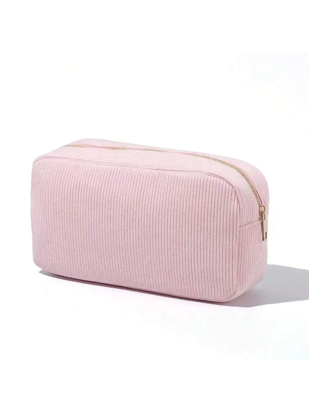 Personalised Corduroy Makeup Bag Custom Name Travel Toiletry Pouch_voghion.com