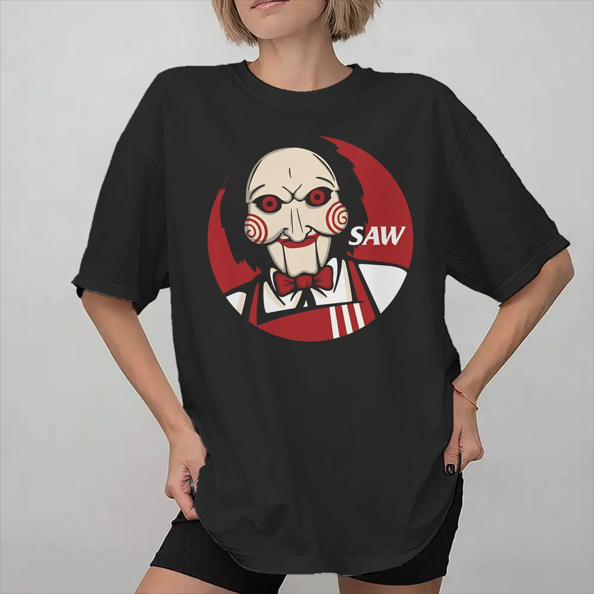 Mens Womens Saw Horror Movie T Shirt Cotton Printed Tee Shirts  Clothing Outfits