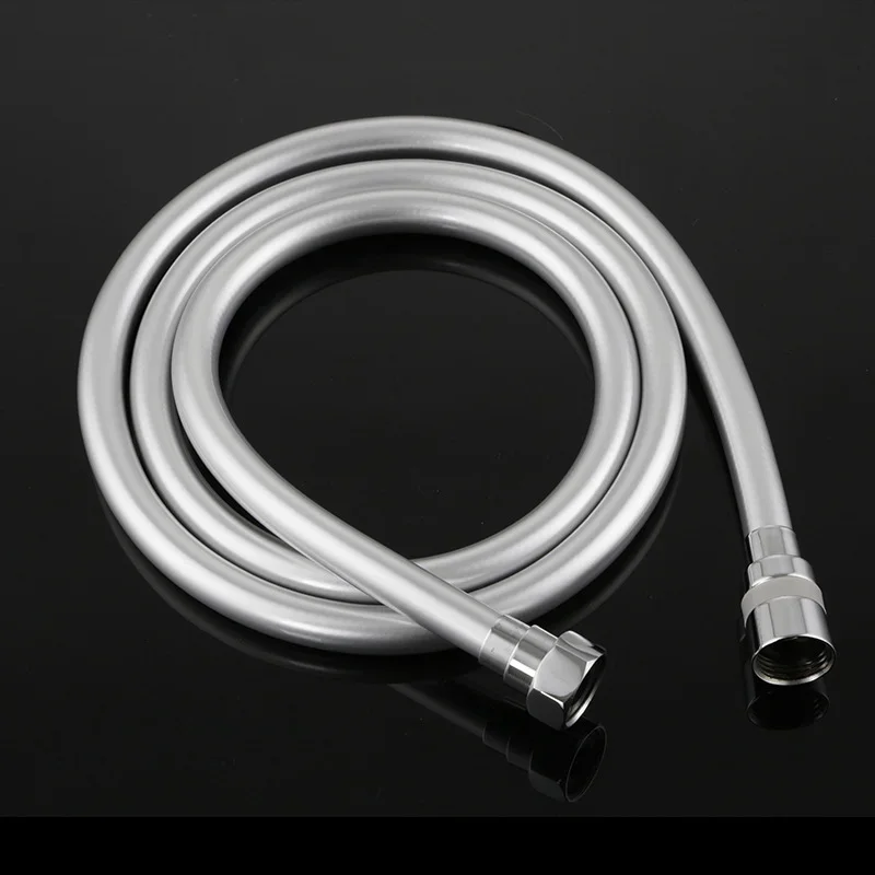 

PVC High Pressure Silver Smooth Shower Hose for Bath Handheld Head Flexible 360 Rotation Water