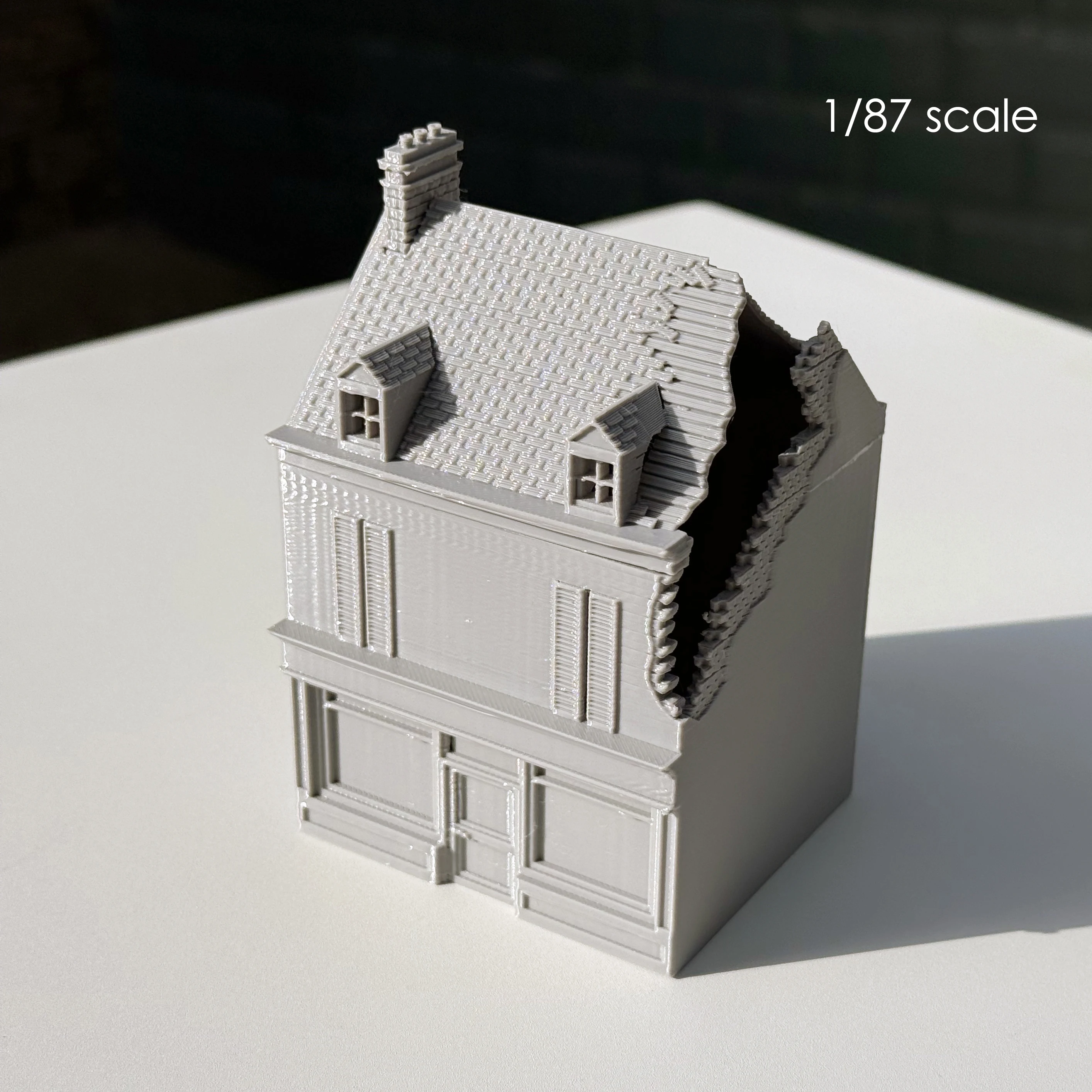 

1/87 Ho Scale War-damaged Model Building 3d Printed Plastic House Diy Handmade Miniature Landscape Scenery Train Railway Layout
