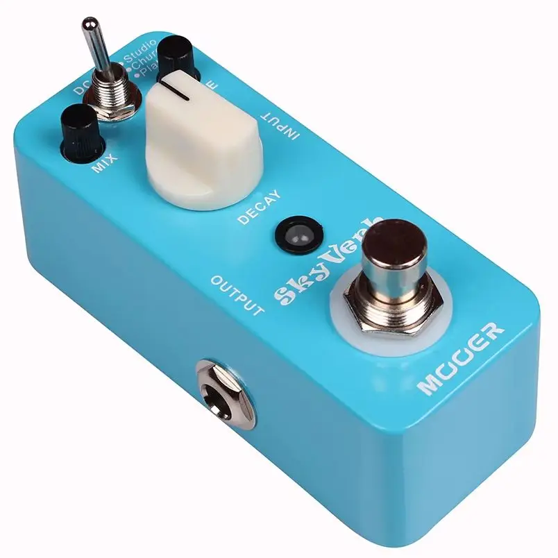 MOOER Skyverb ギターエフェクトペダルデジタルリバーブ 3 リバーブモードスタジオプレートトゥルーバイパスフルメタルシェルエレキギターペダル
