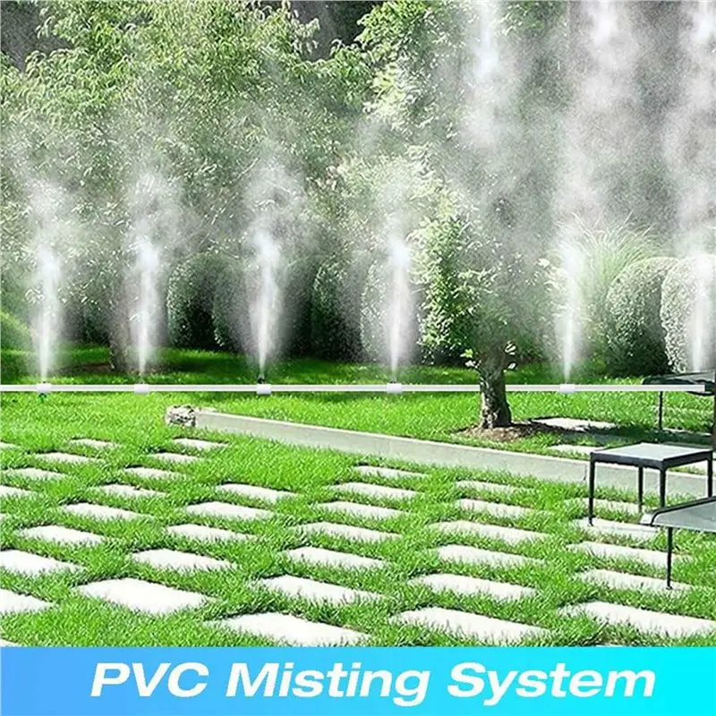 KYCOR-100Pcs 1/2 Inch PVC Mist Nozzle Misting System For Patio Outdoor Mister Coupling PVC Split Section With Mist Nozzle