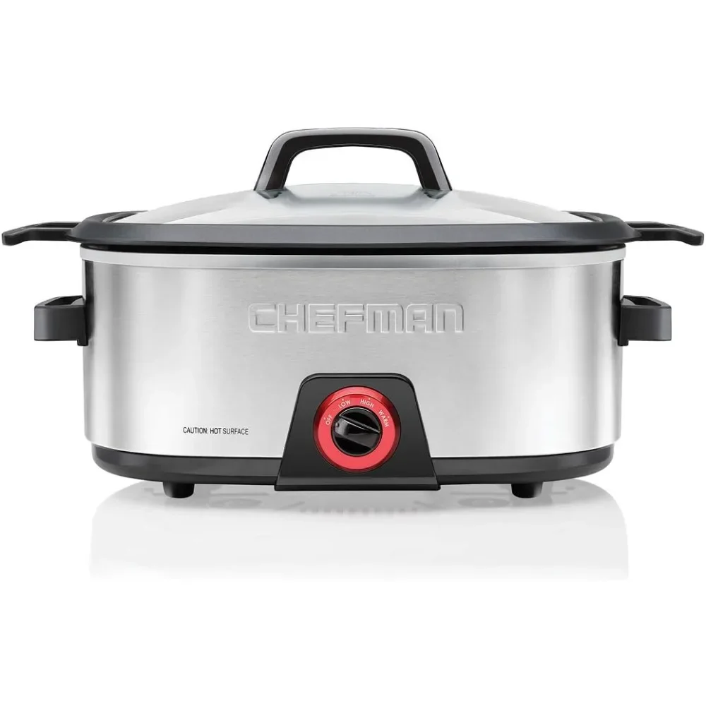 6-Quart Slow Cooker, Electric Countertop Cooking, for Sautéing & Stews, Nonstick & Dishwasher-Safe Interior, Stainless Steel