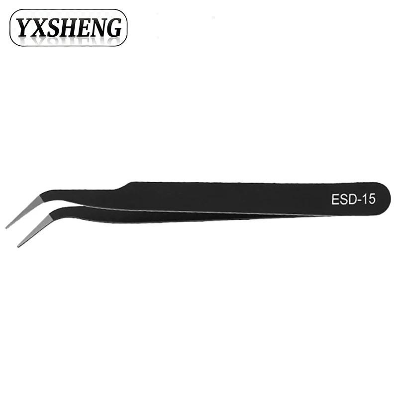 ESD-10 11 12 13 14 15 Anti-static Stainless Steel Tweezers Set Repair Repair Tool Set Anti-static Hand Tool Set For Model Making