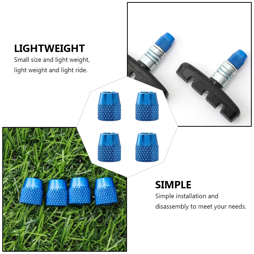 

4pcs Aluminum Alloy Brake Block Fixing Nuts Bike Parts Accessories Corrosion Resistant Anodized Surface Light