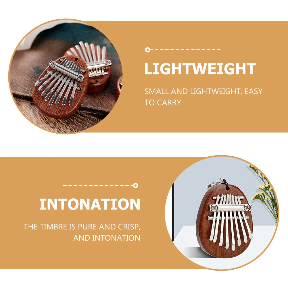 

Lightweight 8-Tone Thumb Piano Wooden Kalimba for Beginners Portable Finger Music Instrument Compact Design Easy to Carry