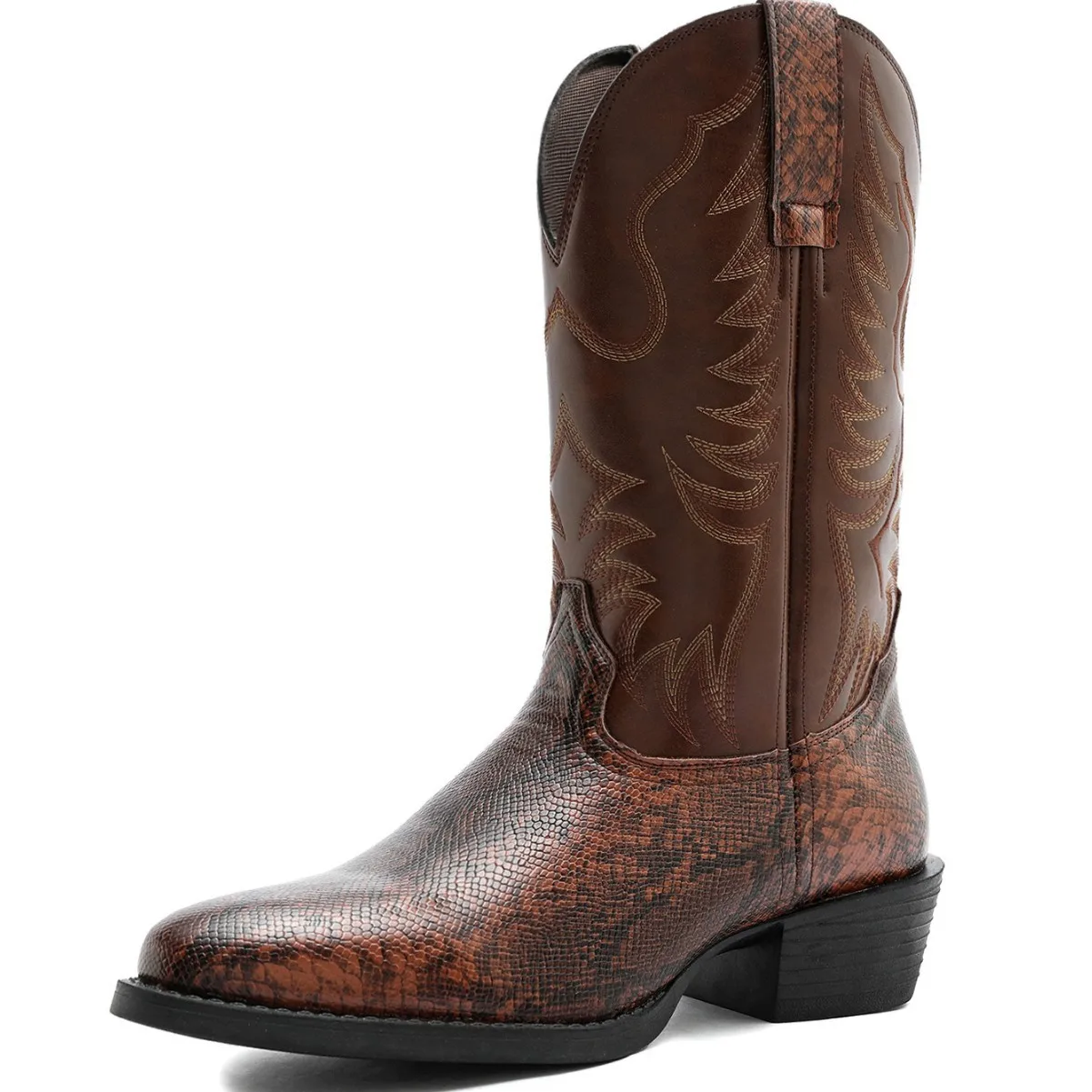 Men High Boots Embroidery Retro Handmade Mens Boots Western Cowboy Boot Pointed Toe Boots Hand Stitching Outdoor Men's Shoes