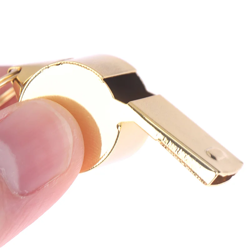 Outdoor Survival Whistle High Quality Stainless Steel Golden Whistle Hanging Neck Sports Whistle Lifeguard Whistle