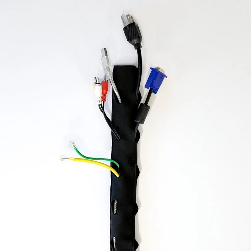 Cable Management Sleeve With Zipper Office Computer Power Cord Data Cable Storage And Sorting Winding Sleeve