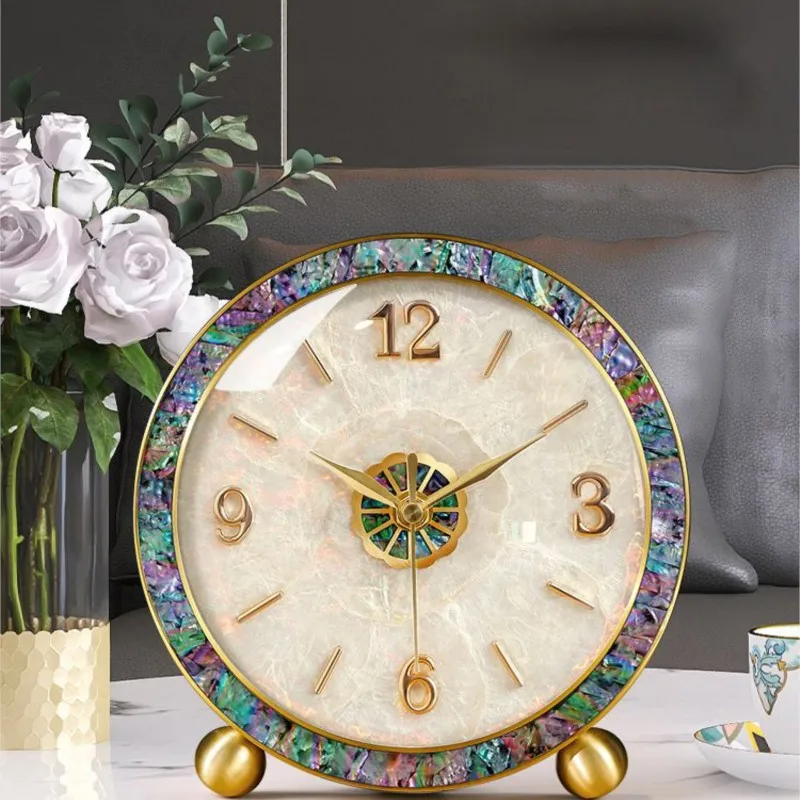 

Modern Luxury Metal Sitting Clock Simple Living Room Desktop Clock Home Decoration Tabletop Clock Home Placement Clock ZI20