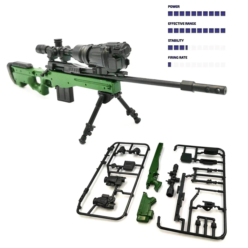 1/6 Scale AWM MK14 DSR PSG-1 SVD TAC Sniper Rifle Plastic Weapon Assembly Toy 4D Gun Model for 12\